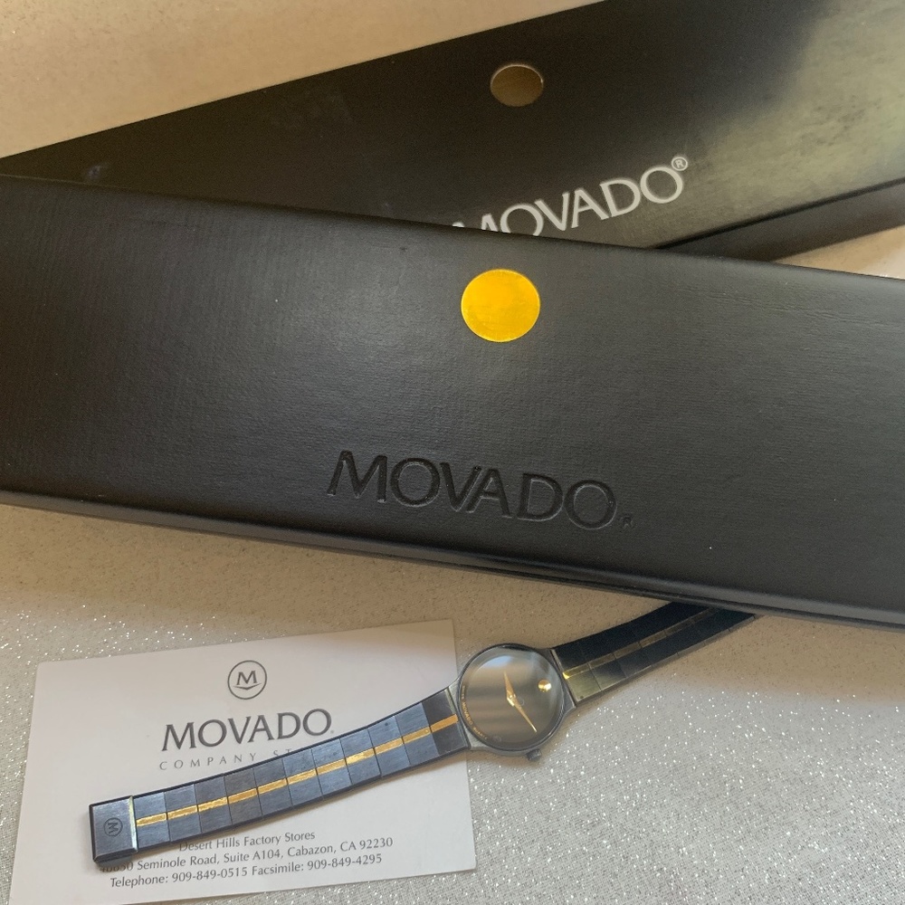 Movado museum watch  with 18K gold ribbon band Style# 600486 for women RARE 22MM